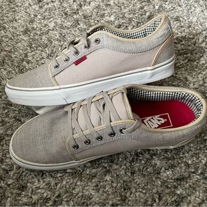 NEW VANS Off the Wall Men's TB4R Tan Lace Up Low Top Sneaker Shoes Size 12